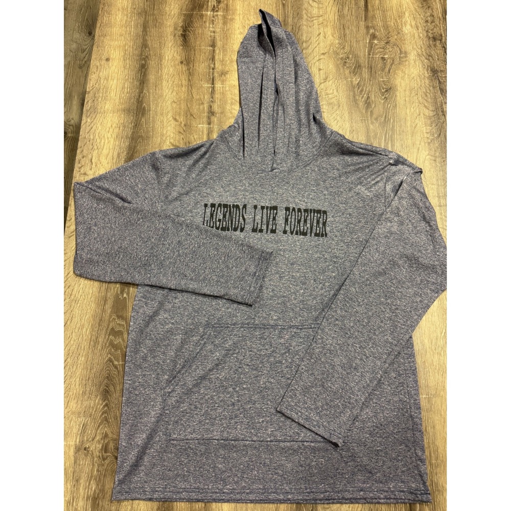 Gildan Performance Legends Live Forever Kobe Mamba Hoodie T-Shirt Blue Mens L